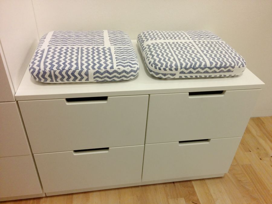 Two box seat cushions