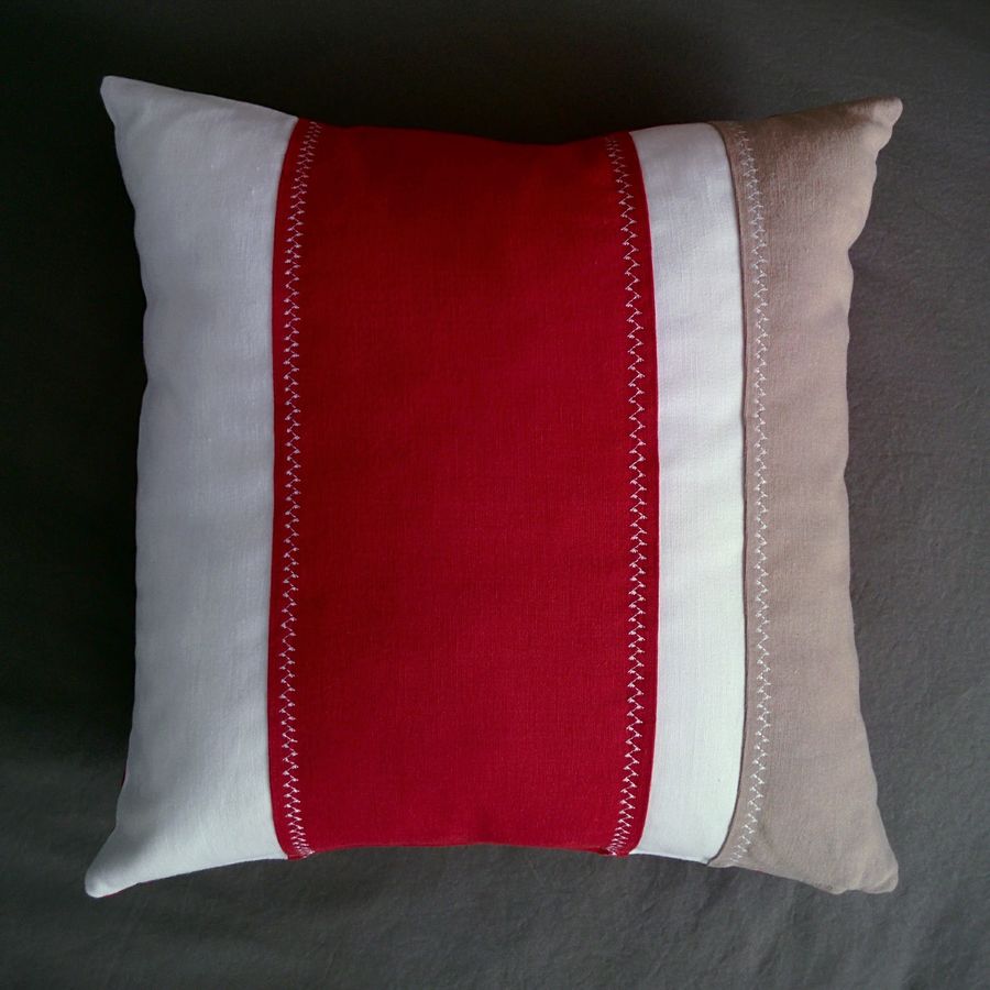 The front of a pillow