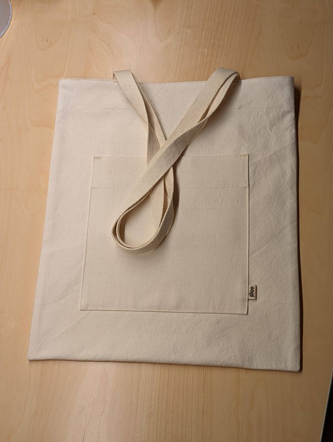 Canvas tote with a pocket